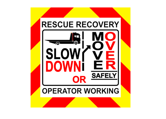 200mm Recovery Truck Sticker Slow Down Move Over Transit Sprinter Man Mercedes