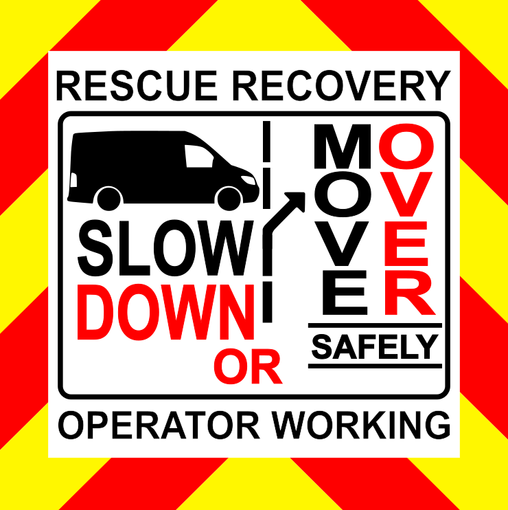 200mm Service Van Sticker Slow Down Move Over Transit Sprinter Crafter Trafic