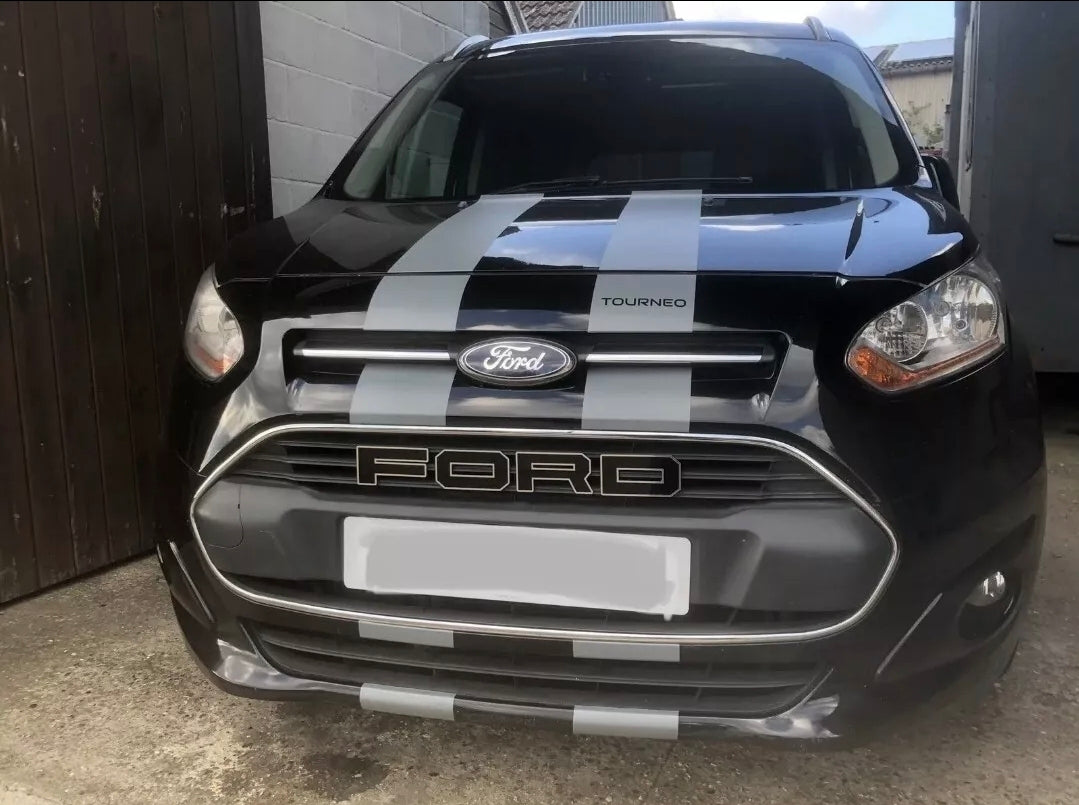 Ford Grill Badge Outlined Letters Transit connect tourneo custom  focus 115x60mm