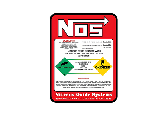 NOS Sticker Nitrous Oxide Bottle Sticker
