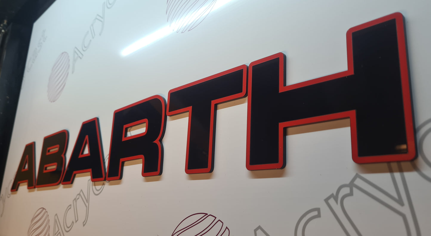 Abarth Grill Badge Letters Fiat 500