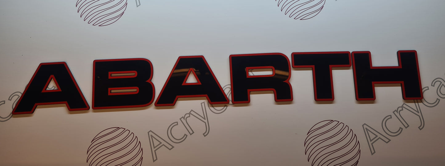 Abarth Grill Badge Letters Fiat 500