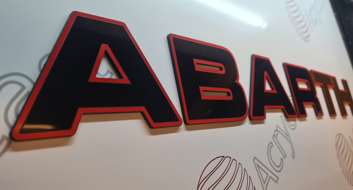 Abarth Grill Badge Letters Fiat 500