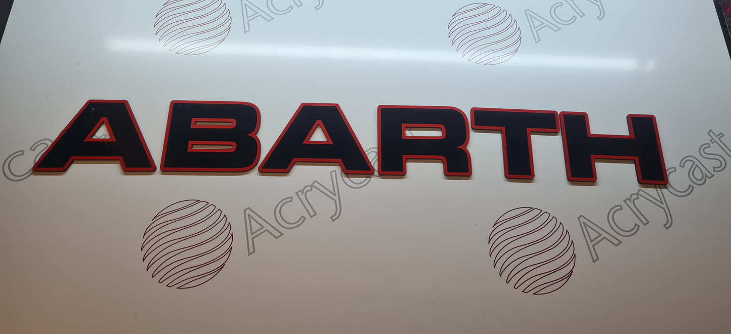 Abarth Grill Badge Letters Fiat 500