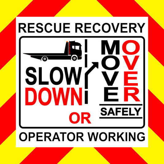 200mm Recovery Truck Sticker Slow Down Move Over Transit Sprinter Man Mercedes